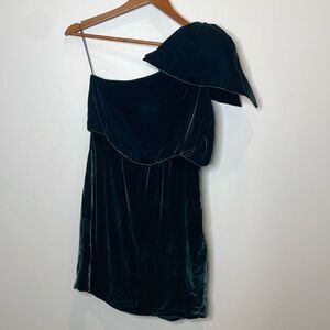 Nellie Partow Velvet One Shoulder Dress Size Small